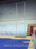 Подвесная конструкция для поднятия флагов. Центр гимнастики.