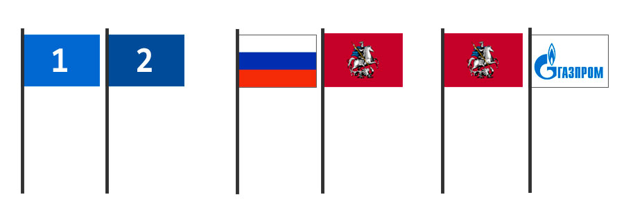 Схема расположения двух флагов