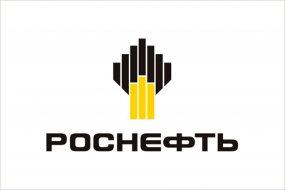 Флаг Роснефть белый фон логотип в центре вертикальный