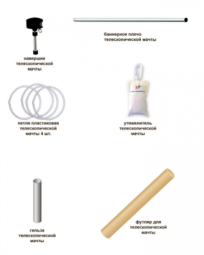 Комплектация телескопического флагштока