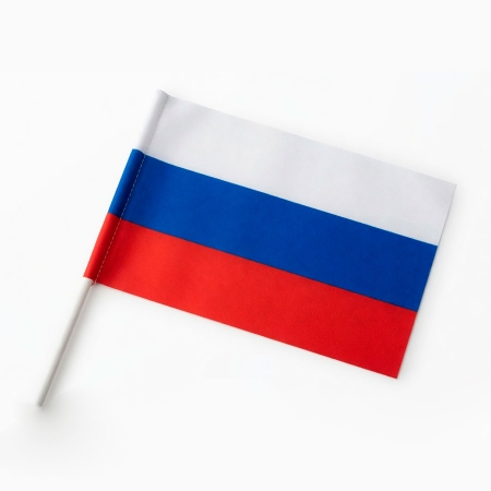 Флаг России с пластиковой трубочкой Флаг России с пластиковой трубочкой