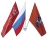 Флаг России, флаг Москвы, флаг Знамя Победы с древками на фасадном флагштоке