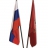 Флаги России и Москвы на офисном флагштоке