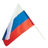 Флаг России на пластиковой трубочке