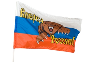 Флаг Вперед Россия с древком