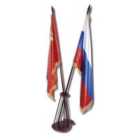 Флаг - знамя России и Московской области на напольной подставке