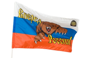 Флаг Вперед Россия на пластиковом древке