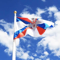 Флаг Министерства обороны РФ на уличном флагштоке