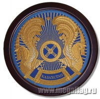 Герб страны Казахстан вышитый на бархате