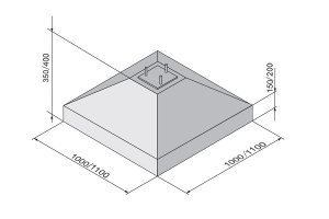 Бетонный блок для мачт высотой до 13 метров (размеры)