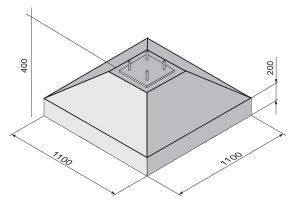 Бетонный блок для мачт высотой до 16 метров (размеры)