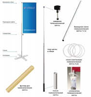 Комплектация телескопической мачты-флагштока