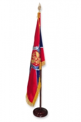 Знамя вышитое сатен на напольной подставке дерево