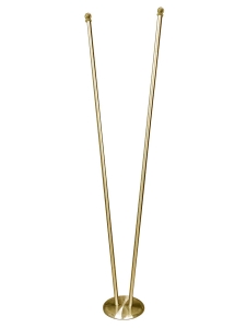 Напольный флагшток двойной металл под золото навершие Шар