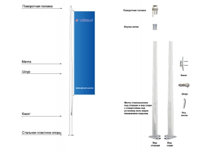 Стандартная комплектация флагштока из стекловолокна