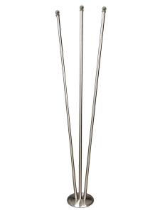 Напольный флагшток тройной металл под серебро навершие Шар