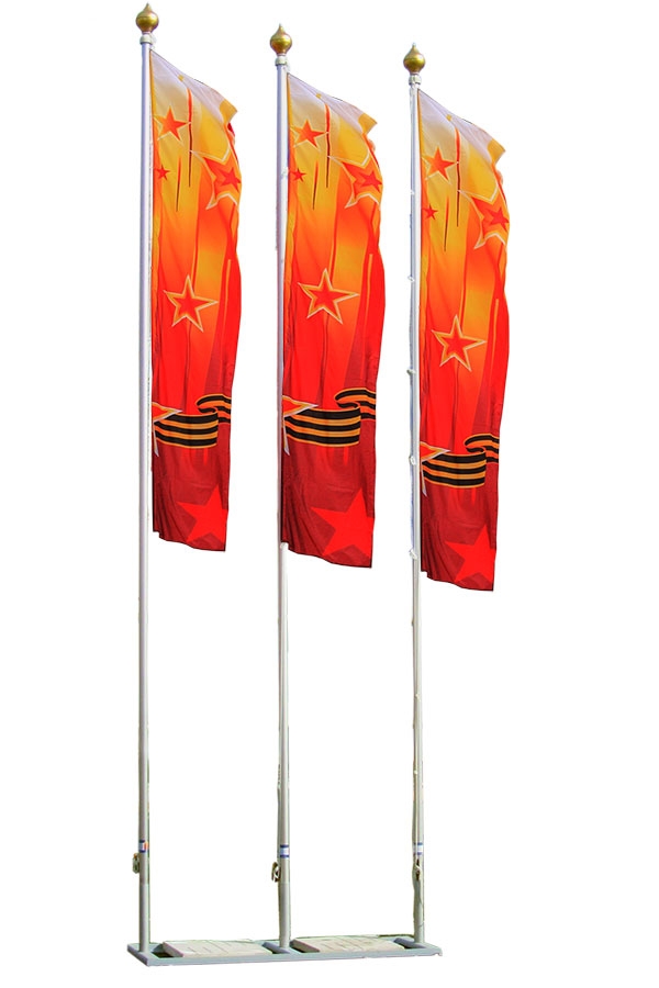 3 мобильных флагштоков