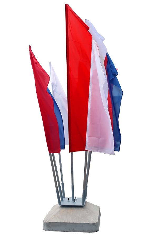 Флаговый костер - 7 флагштоков с бетонным основанием