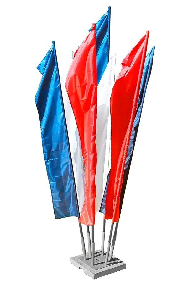 Переносной костер для 6 флагов, основание бетонное 50х50 см