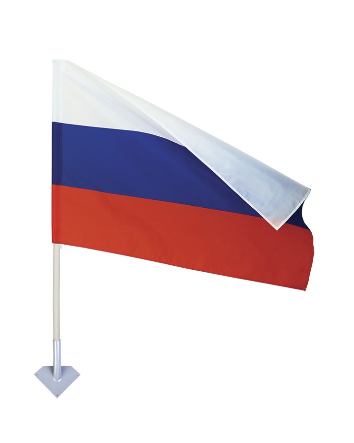Флаг России на настенном кронштейне
