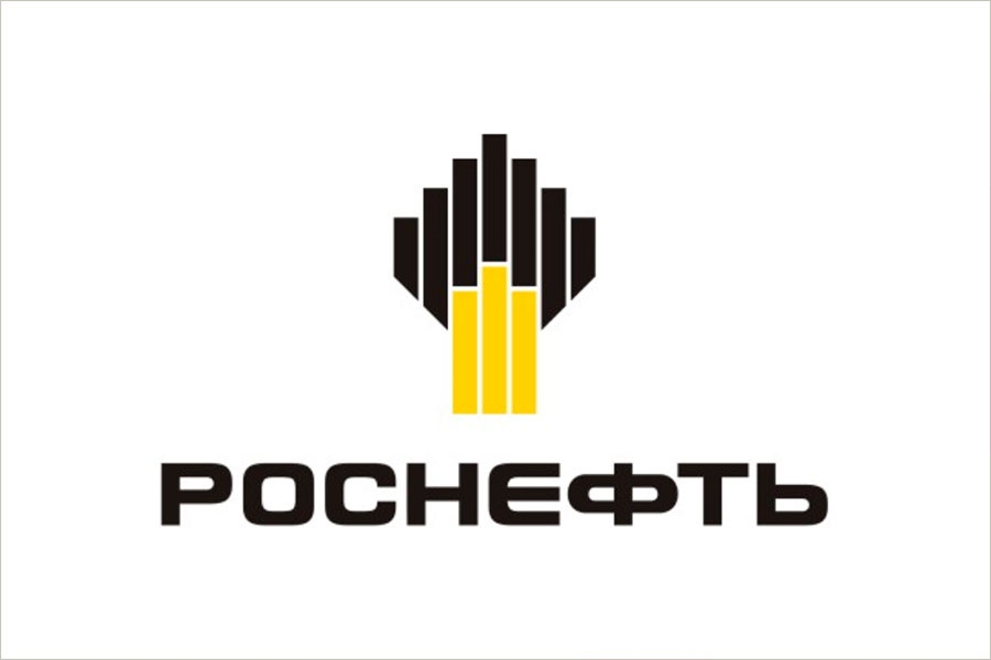 Флаг Роснефть белый фон логотип в центре вертикальный