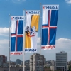 Флаги уличные вертикальные с карманом для баннерного плеча