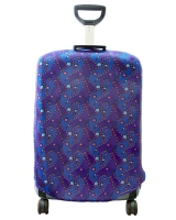 Чехол на чемодан синий с красно-голубым рисунком