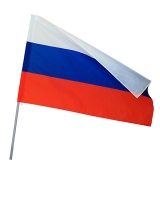 Флаг России 90х135см с древком пластик 150см