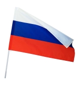 Флаг России 90х135см с древком пластик 150см