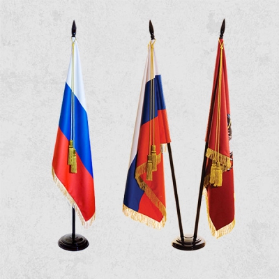 Флаг России и регионов на напольных подставках